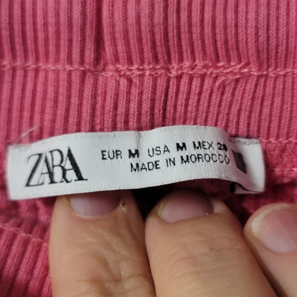 NWOT ZARA Hot Pink Textured Drawstring Jogger Pants SZ M - Picture 6 of 9
